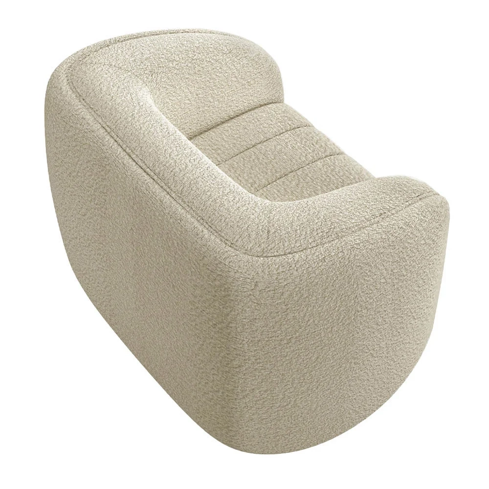 Poltrona Decorativa para Sala 112cm Meris Z32 Boucle Bege - Mpozenato