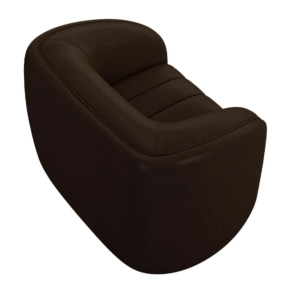 Poltrona Decorativa para Sala 112cm Meris Z32 Sintético Café - Mpozenato