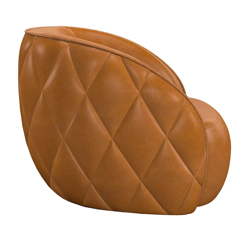 Poltrona Decorativa para Sala 90cm Tressê Zion Z32 Sintético Caramelo - Mpozenato