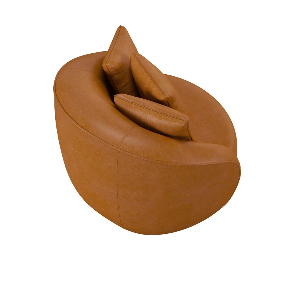 Kit 2 Poltronas Decorativa para Sala Pés Madeira Kaly Z32 Sintético Caramelo - Mpozenato