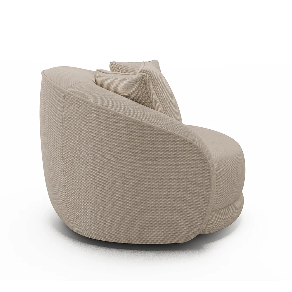 Kit 2 Poltronas Decorativa Giratória para Sala Kaly Z32 Linho Cru - Mpozenato