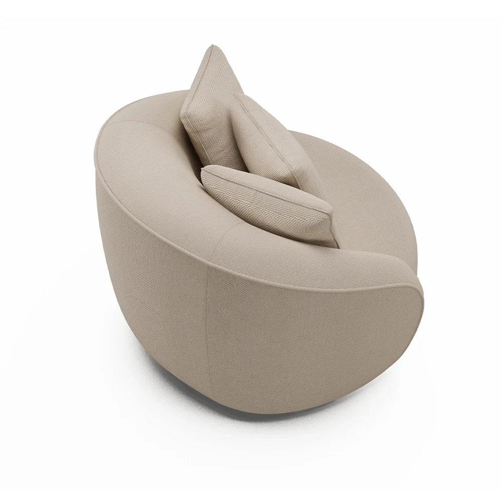 Kit 2 Poltronas Decorativa Giratória para Sala Kaly Z32 Linho Cru - Mpozenato