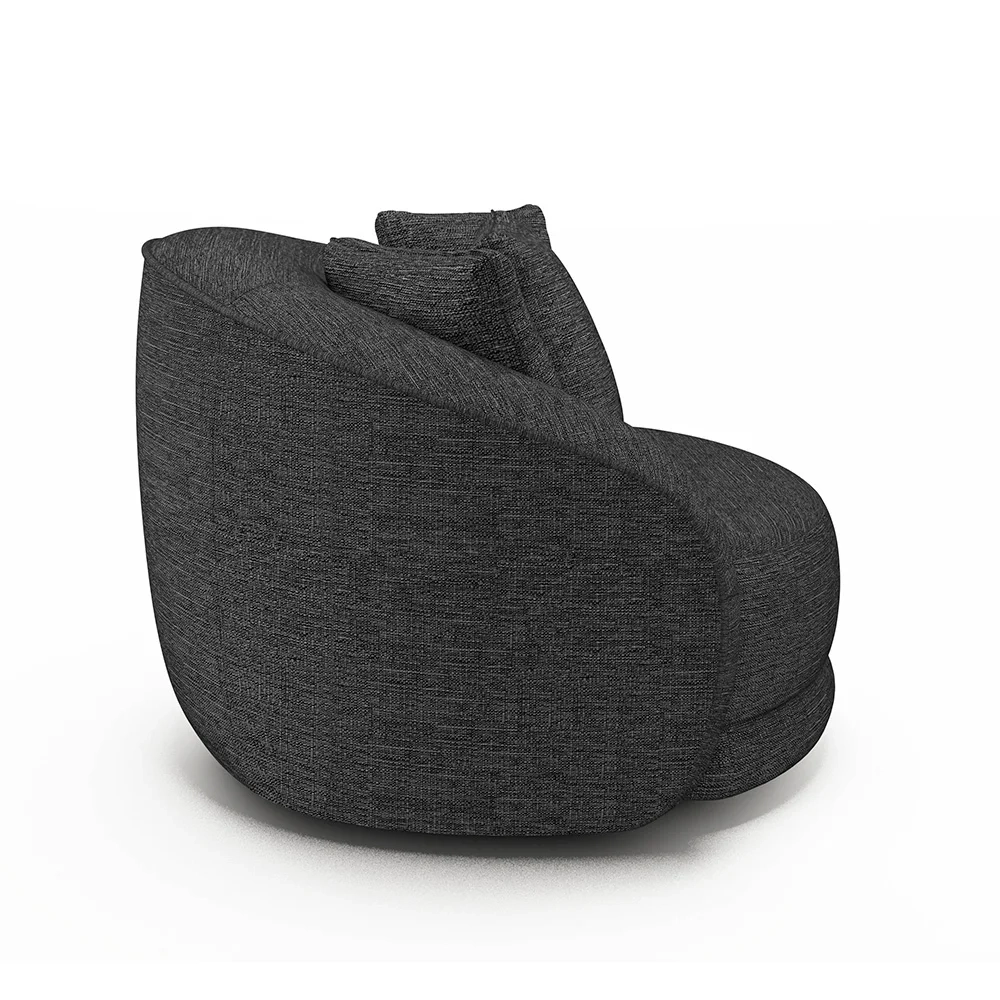 Kit 2 Poltronas Decorativa Giratória para Sala Kaly Z32 Linho Chumbo- Mpozenato