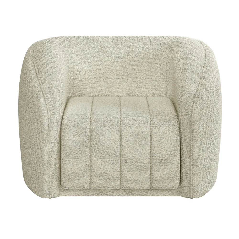 Kit 2 Poltronas Decorativa para Sala 112cm Meris Z32 Boucle Cru - Mpozenato