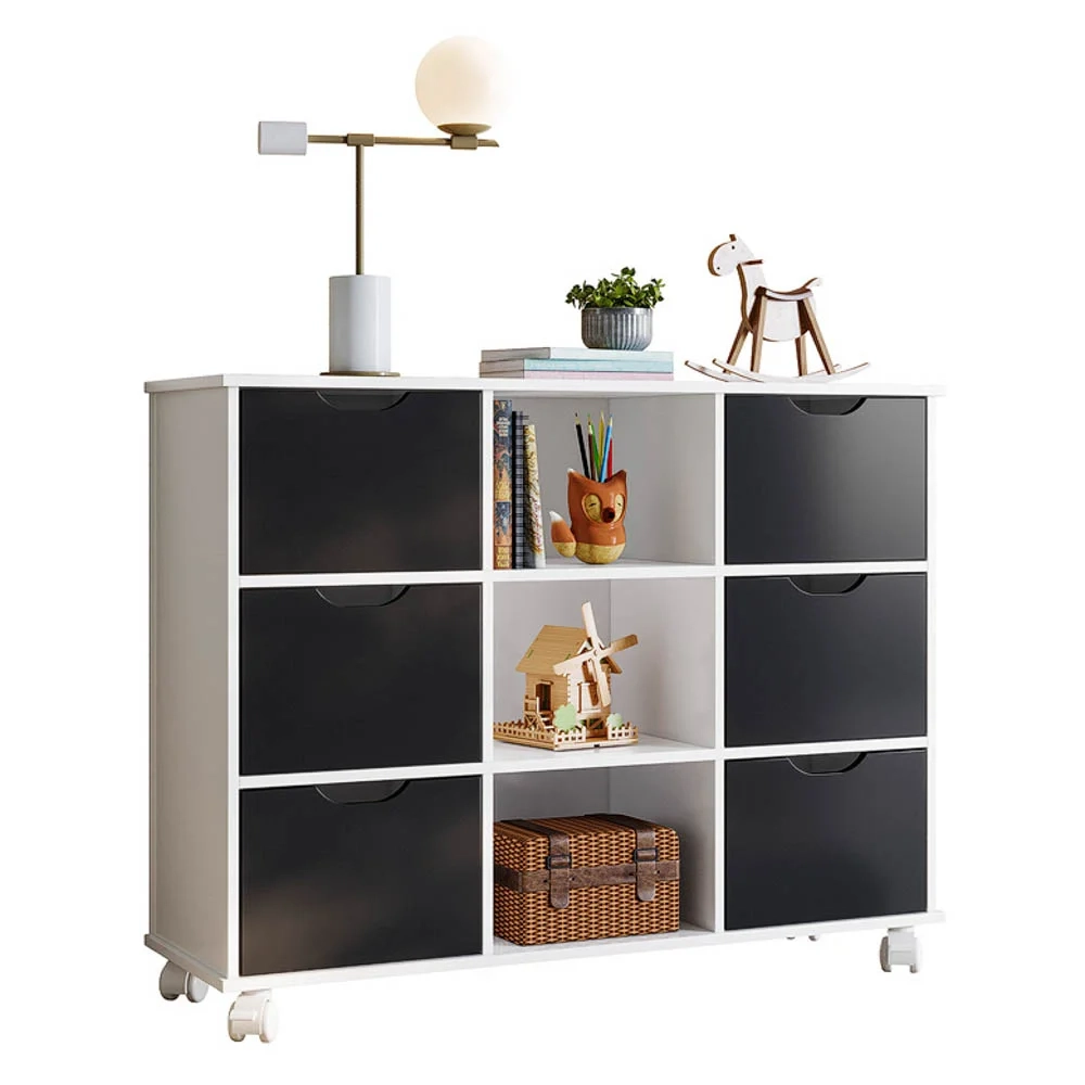 Nicho Organizador com Rodízios Toys 6 Gavetas Q01 Branco/Preto - Mpozenato