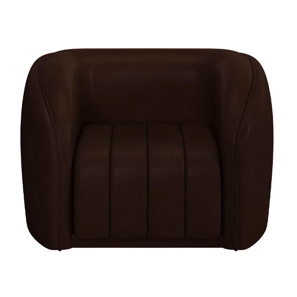 Kit 2 Poltronas Decorativa para Sala 112cm Meris Z32 Sintético Café - Mpozenato