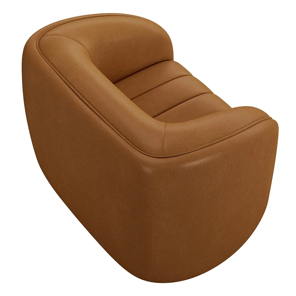 Kit 2 Poltronas Decorativa para Sala 112cm Meris Z32 Sintético Caramelo - Mpozenato