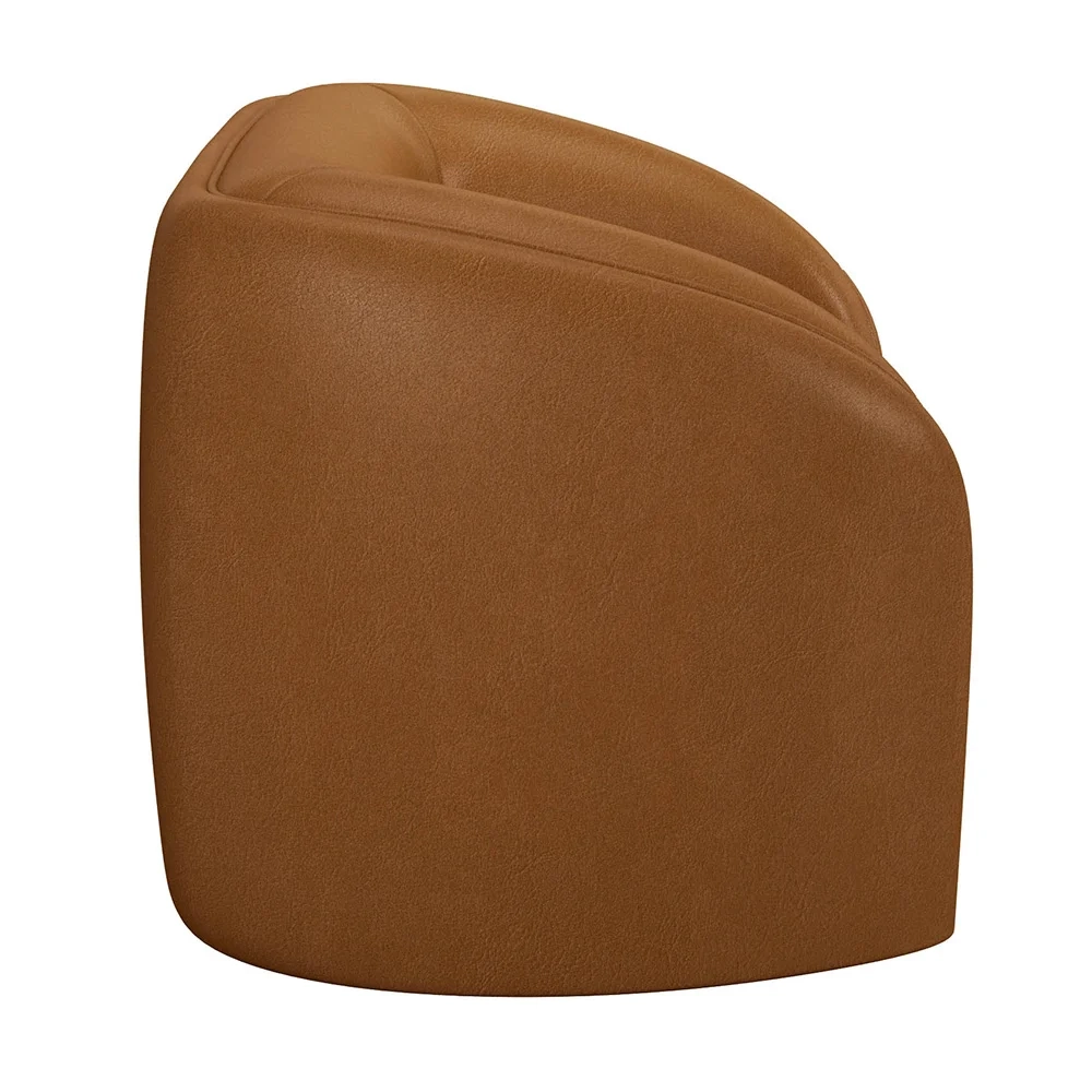 Kit 2 Poltronas Decorativa para Sala 112cm Meris Z32 Sintético Caramelo - Mpozenato