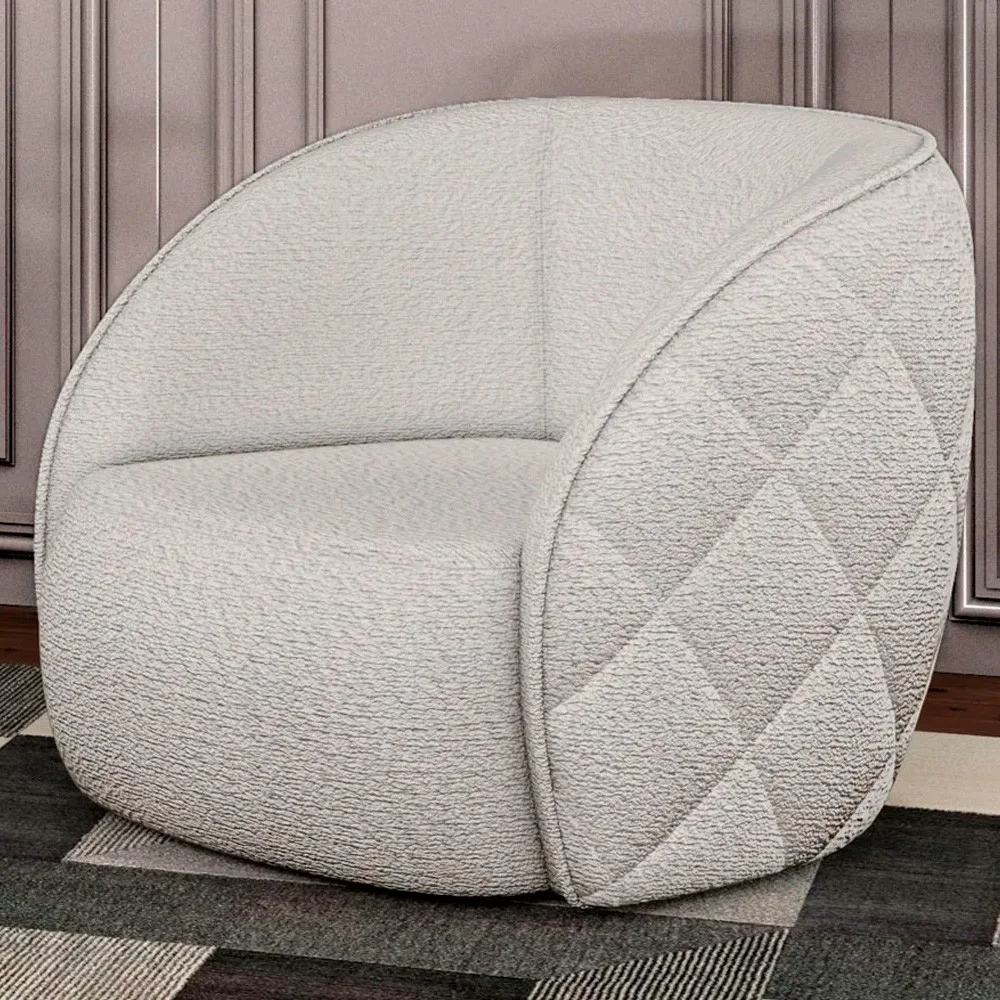 Kit 2 Poltronas Decorativa para Sala 90cm Tressê Zion Z32 Boucle Branco - Mpozenato
