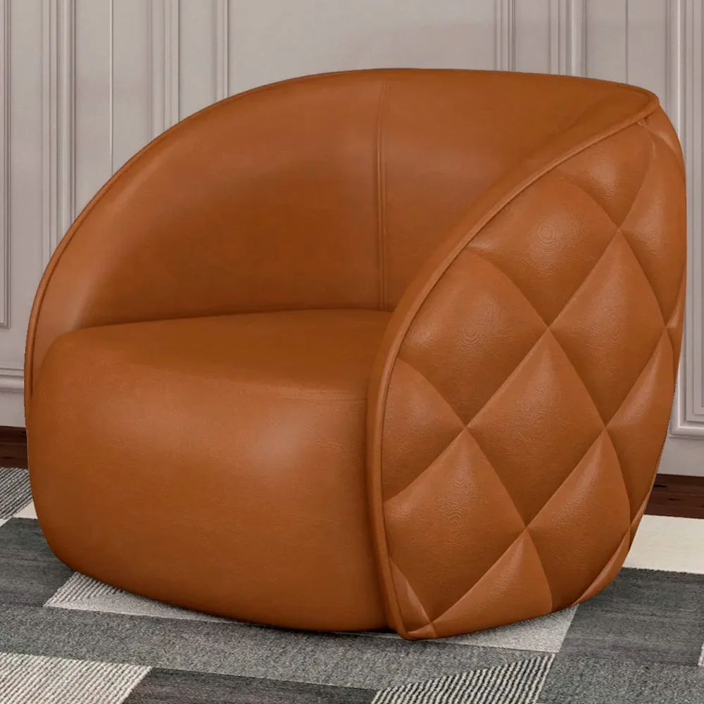 Kit 2 Poltronas Decorativa para Sala 90cm Tressê Zion Z32 Sintético Caramelo - Mpozenato