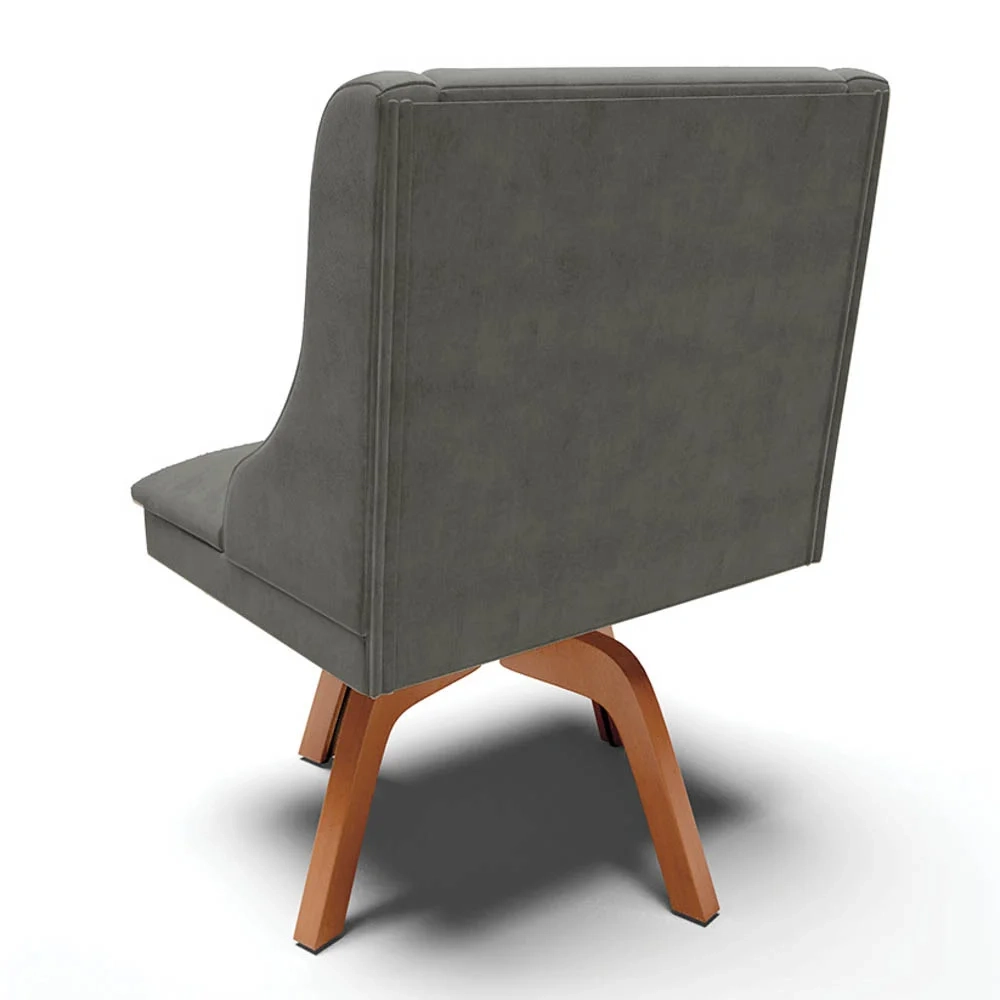 Kit 4 Cadeiras Estofadas Giratória para Sala de Jantar Lia Suede Grafite - Ibiza