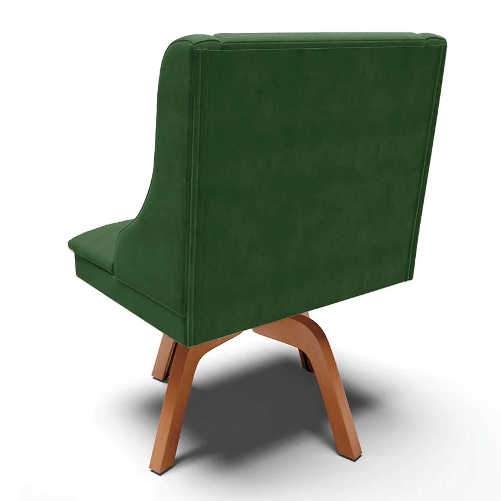 Kit 8 Cadeiras Estofadas Giratória para Sala de Jantar Lia Suede Verde - Ibiza