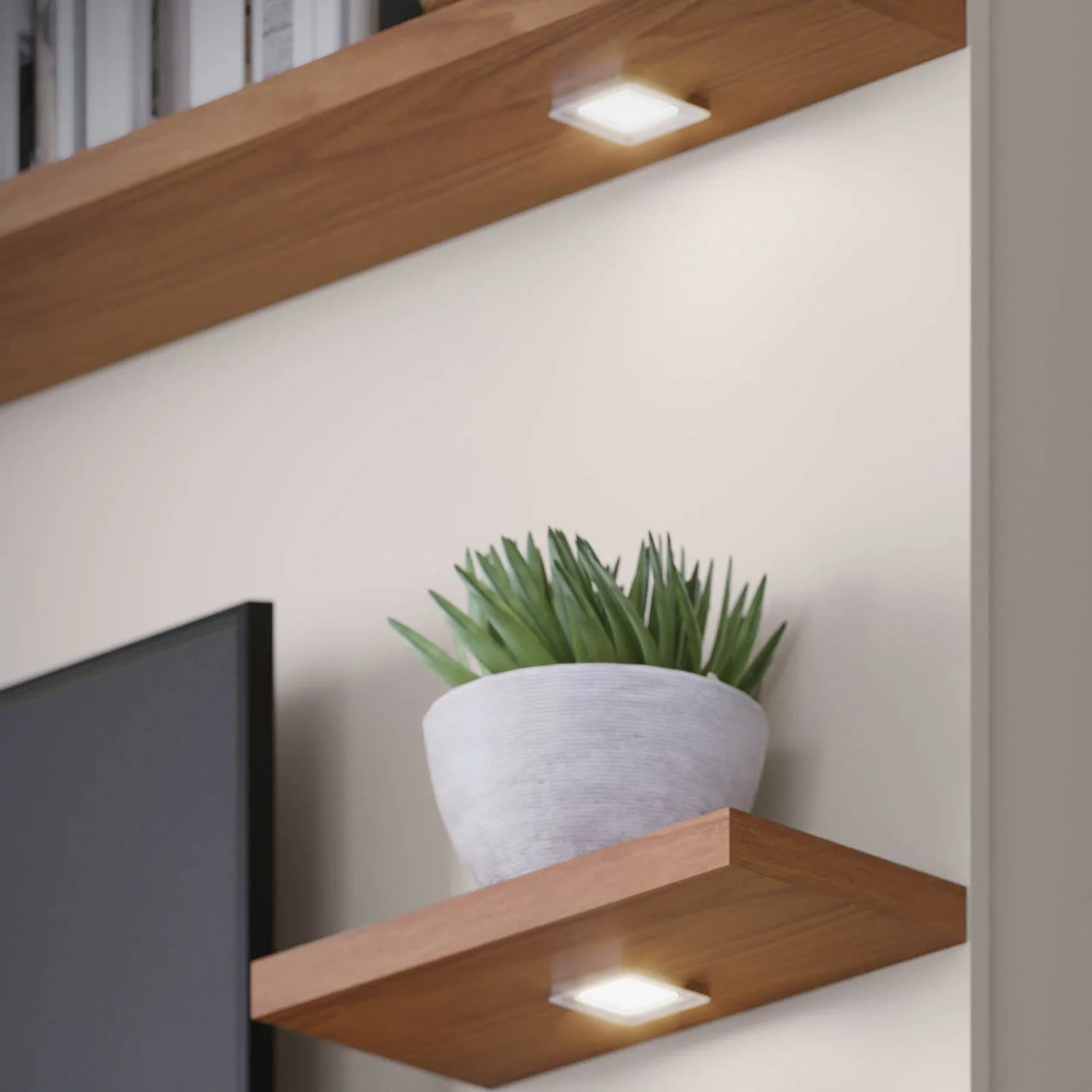 Estante Home Theater para TV 70 Pol. com LED 200cm Amiche C05 Freijó/Off White Matte - Mpozenato