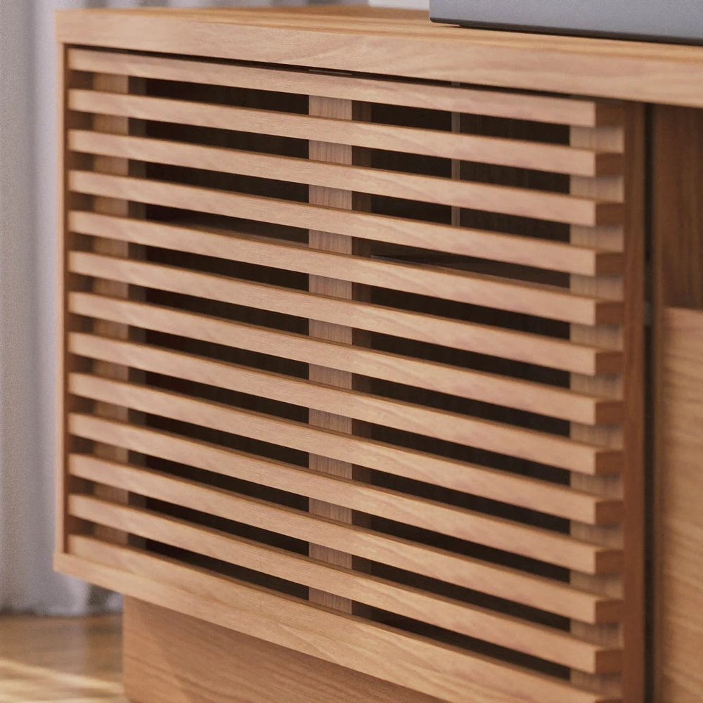 Estante Home Theater para TV 70 Pol. com LED 200cm Amiche C05 Freijó/Off White Matte - Mpozenato