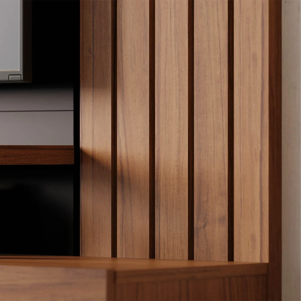 Painel Home Suspenso para TV 70 Pol. 180cm Buriti C05 Noce Milano/Preto Fosco - Mpozenato