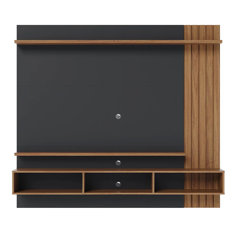 Painel Home Suspenso para TV 70 Pol. 180cm Buriti C05 Noce Milano/Preto Fosco - Mpozenato