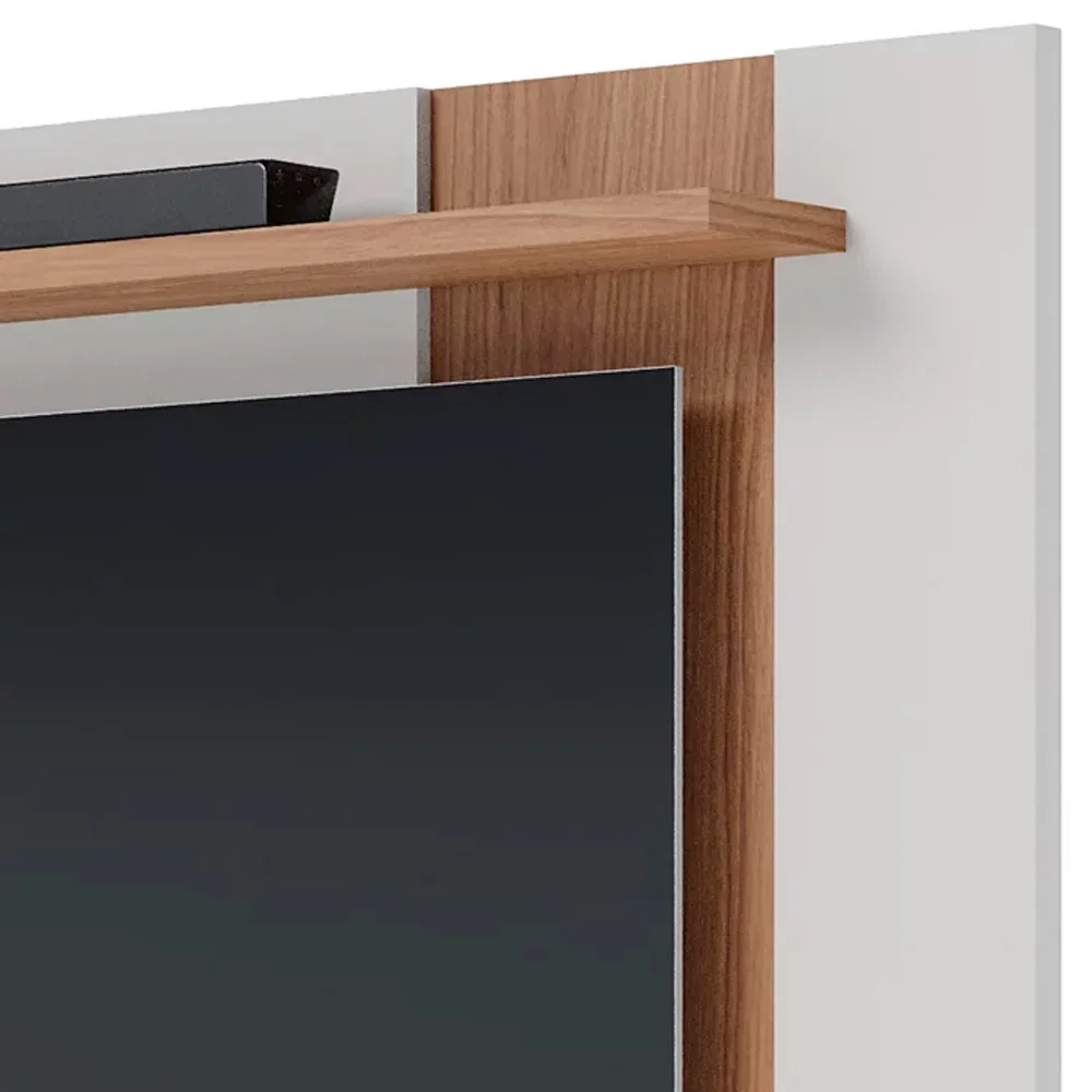 Painel para TV 70 Polegadas Extensível 180cm Amélie C05 Off White Matte/Freijó - Mpozenato