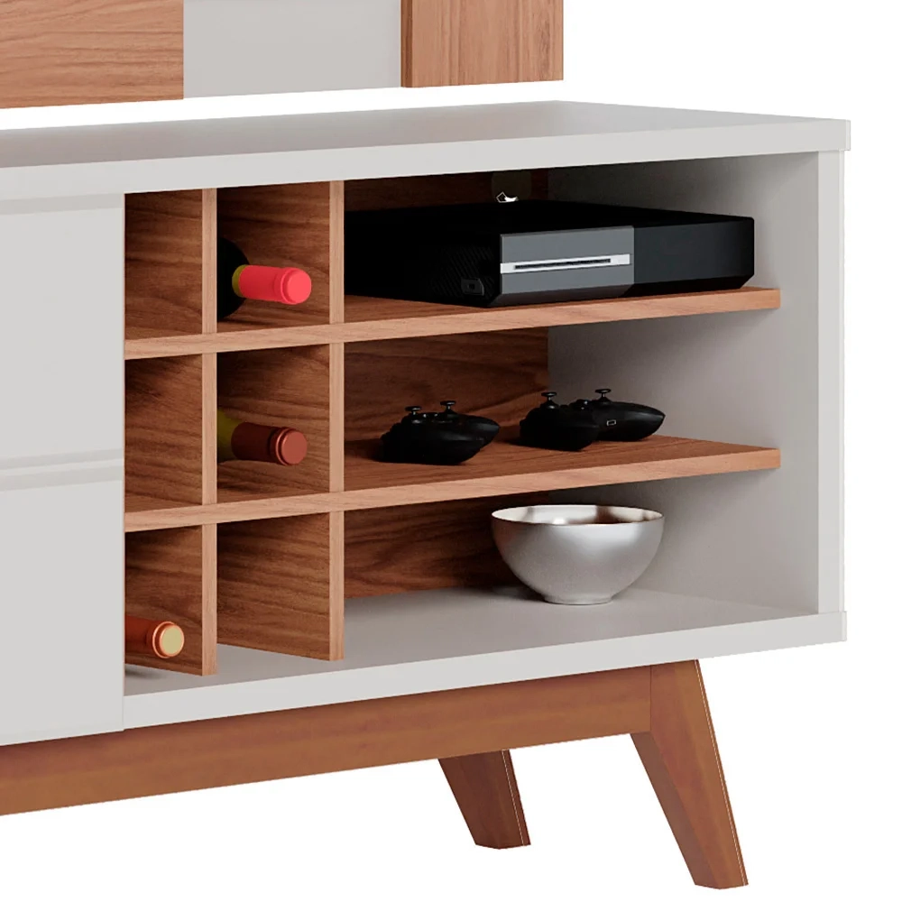 Rack para Sala Norena com Painel para TV 70 Pol. Amélie C05 Freijó/Off White Matte - Mpozenato