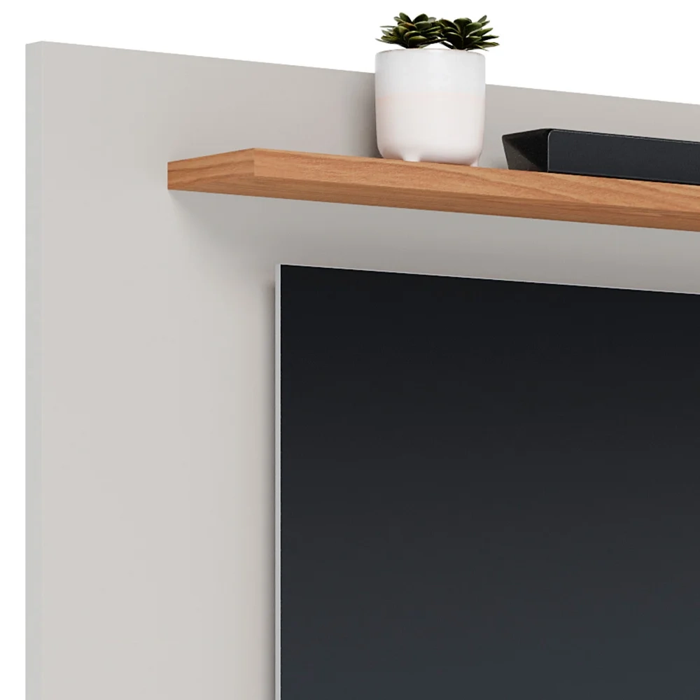 Rack para Sala Norena com Painel para TV 70 Pol. Amélie C05 Off White Matte/Freijó - Mpozenato