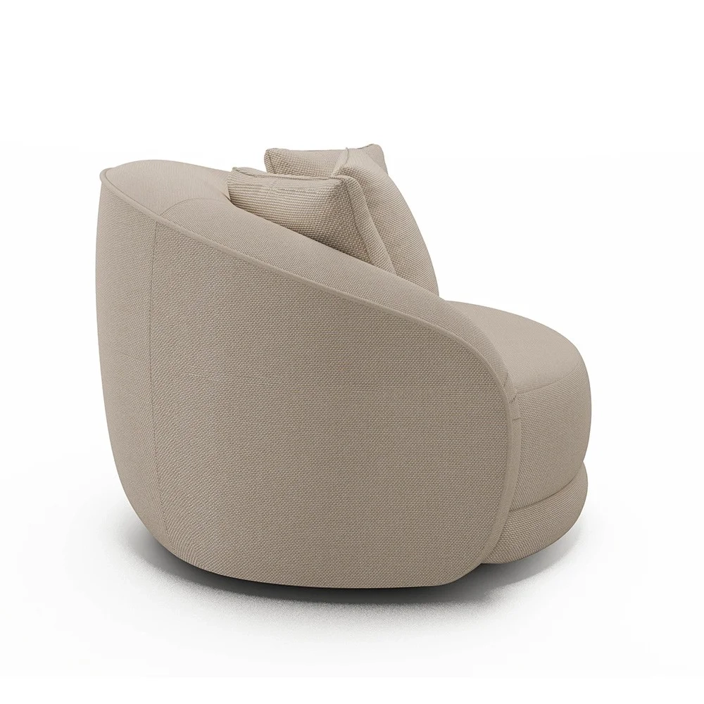 Poltrona Decorativa Giratória para Sala 122cm Kaly Z32 Linho Cru - Mpozenato