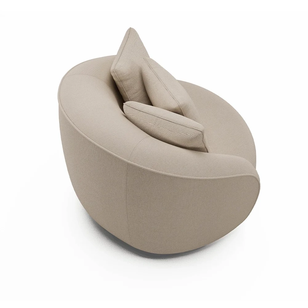 Poltrona Decorativa Giratória para Sala 122cm Kaly Z32 Linho Cru - Mpozenato