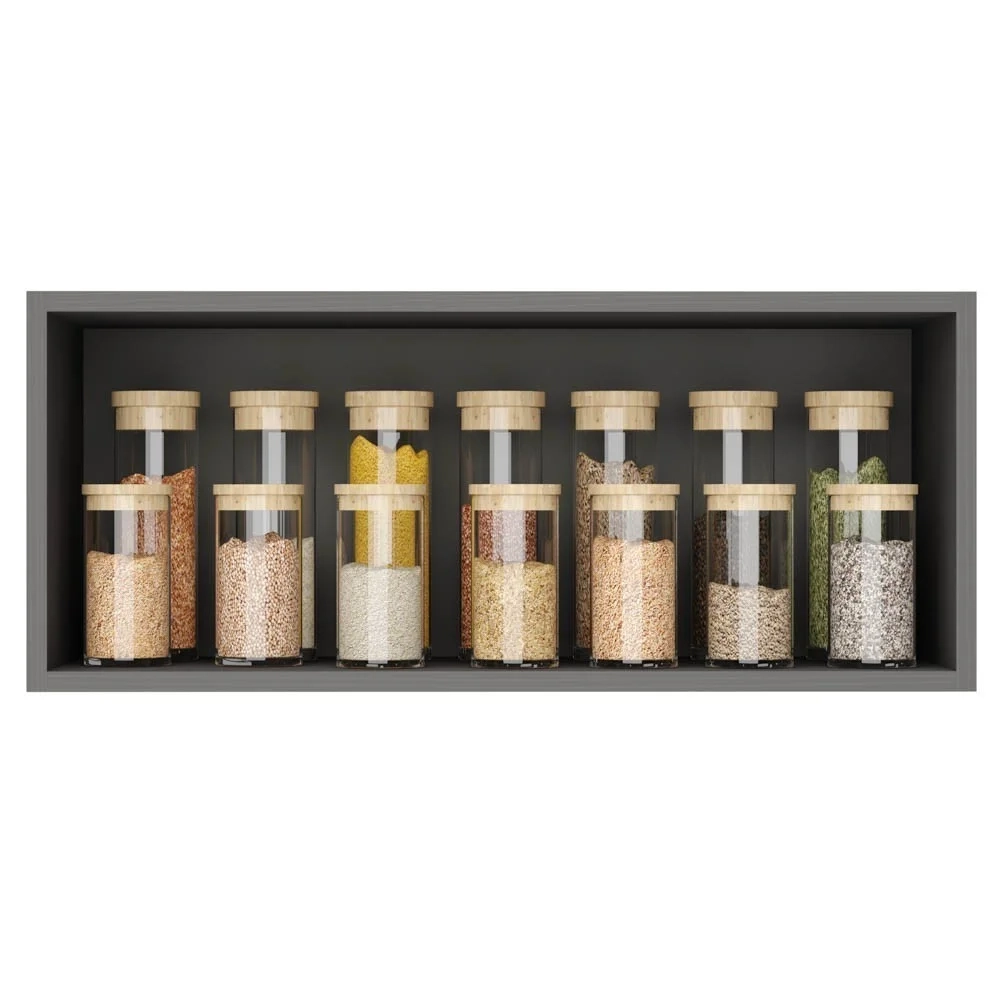 Armário de Cozinha 4 peças Balcão sem Tampo 120cm Lina04 Z06 Gris/Freijó - Mpozenato