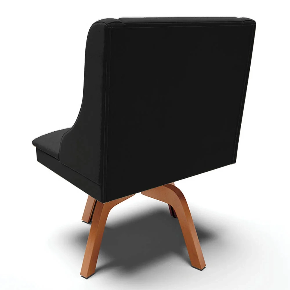 Cadeira Estofada Base Giratória Kit 6 Lia Veludo Preto - Ibiza