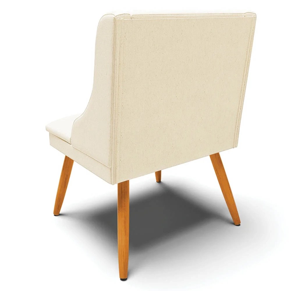 Kit 6 Cadeiras Estofadas para Sala de Jantar Pés Palito Lia Linho Bege - Ibiza