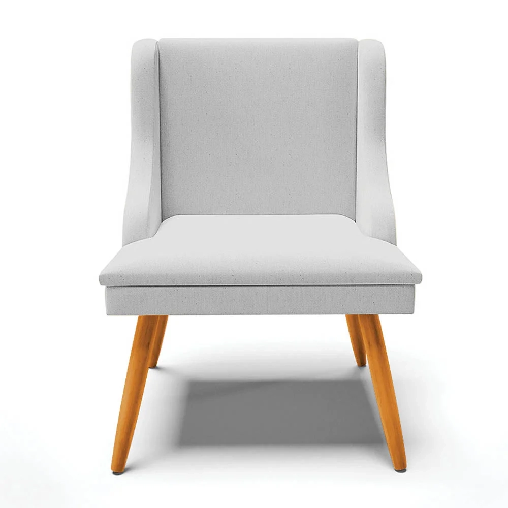 Kit 10 Cadeiras Estofadas para Sala de Jantar Pés Palito Lia Linho Cinza - Ibiza