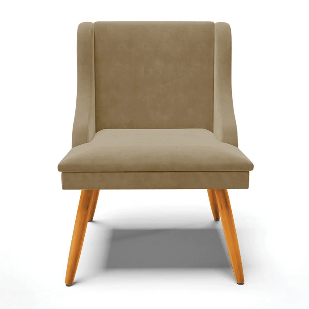 Kit 2 Cadeiras Estofadas para Sala de Jantar Pés Palito Lia Suede Marrom RT - Ibiza