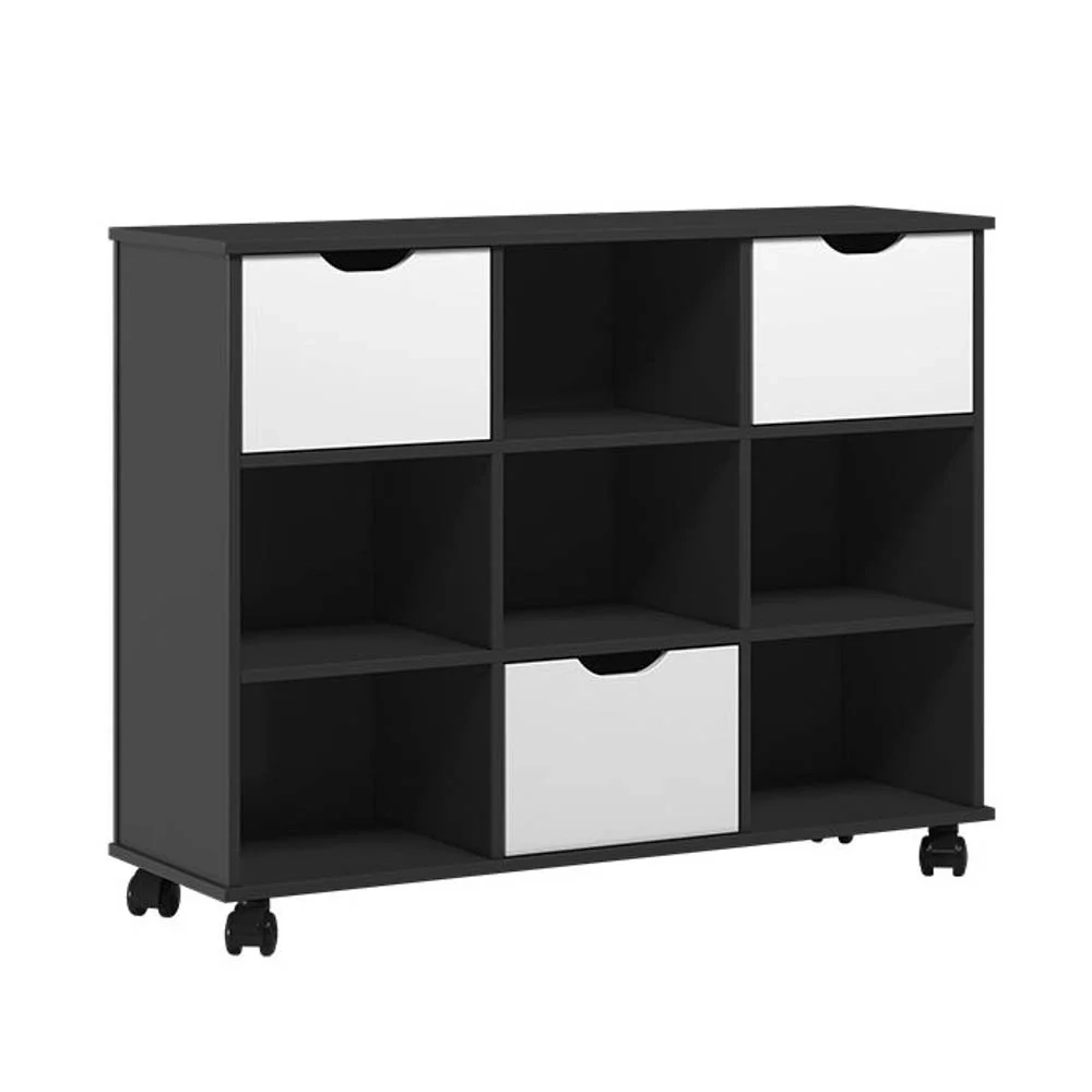 Nicho Organizador com Rodízios 6 Gavetas Toys Q01 Preto/Branco - Mpozenato