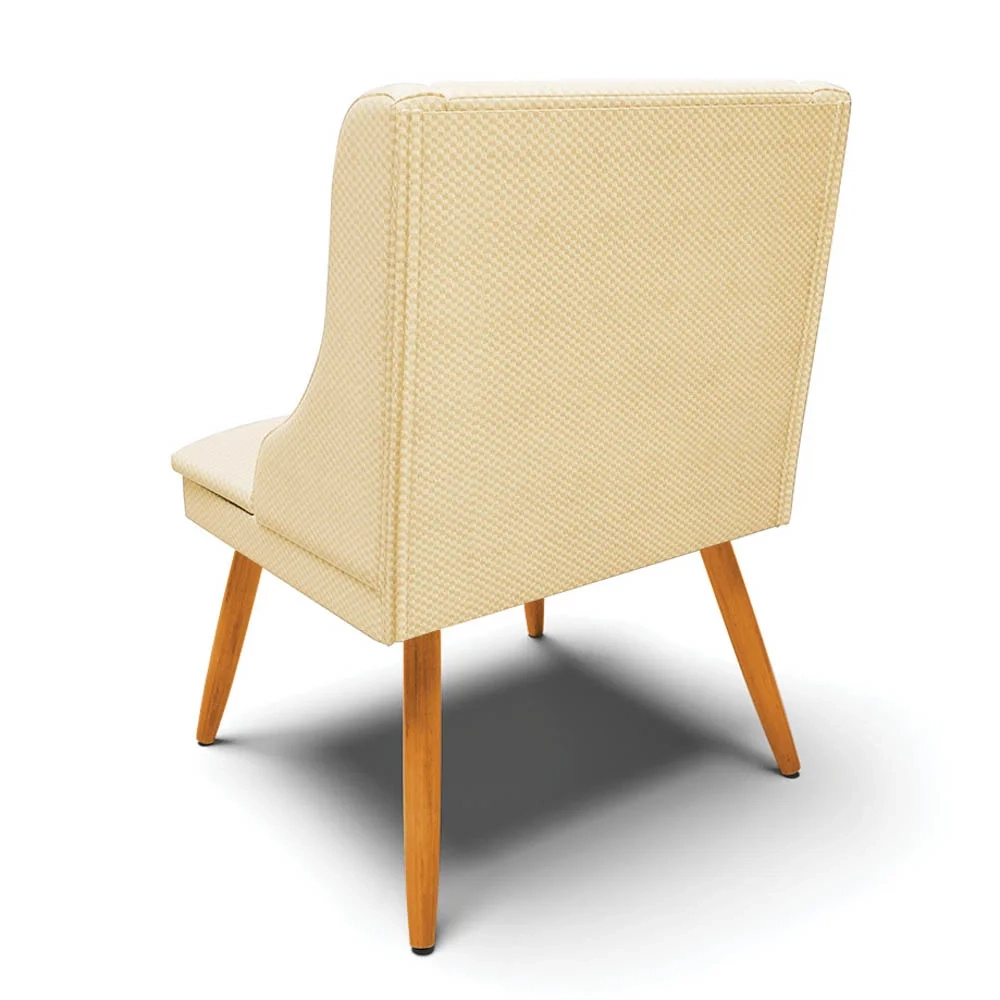 Kit 6 Cadeiras Estofadas para Sala de Jantar Pés Palito Lia Veludo Off White Luxo - Ibiza