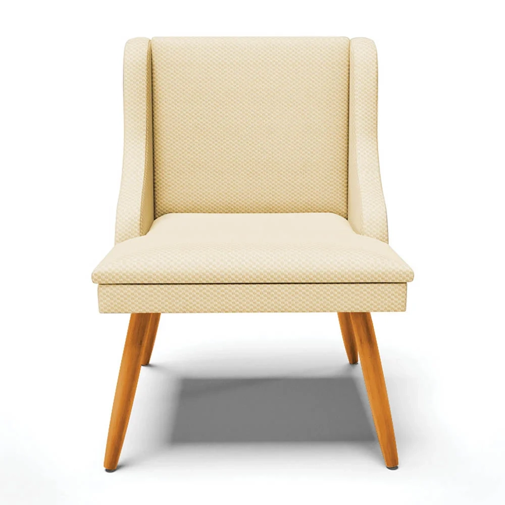 Kit 10 Cadeiras Estofadas para Sala de Jantar Pés Palito Lia Veludo Off White Luxo - Ibiza