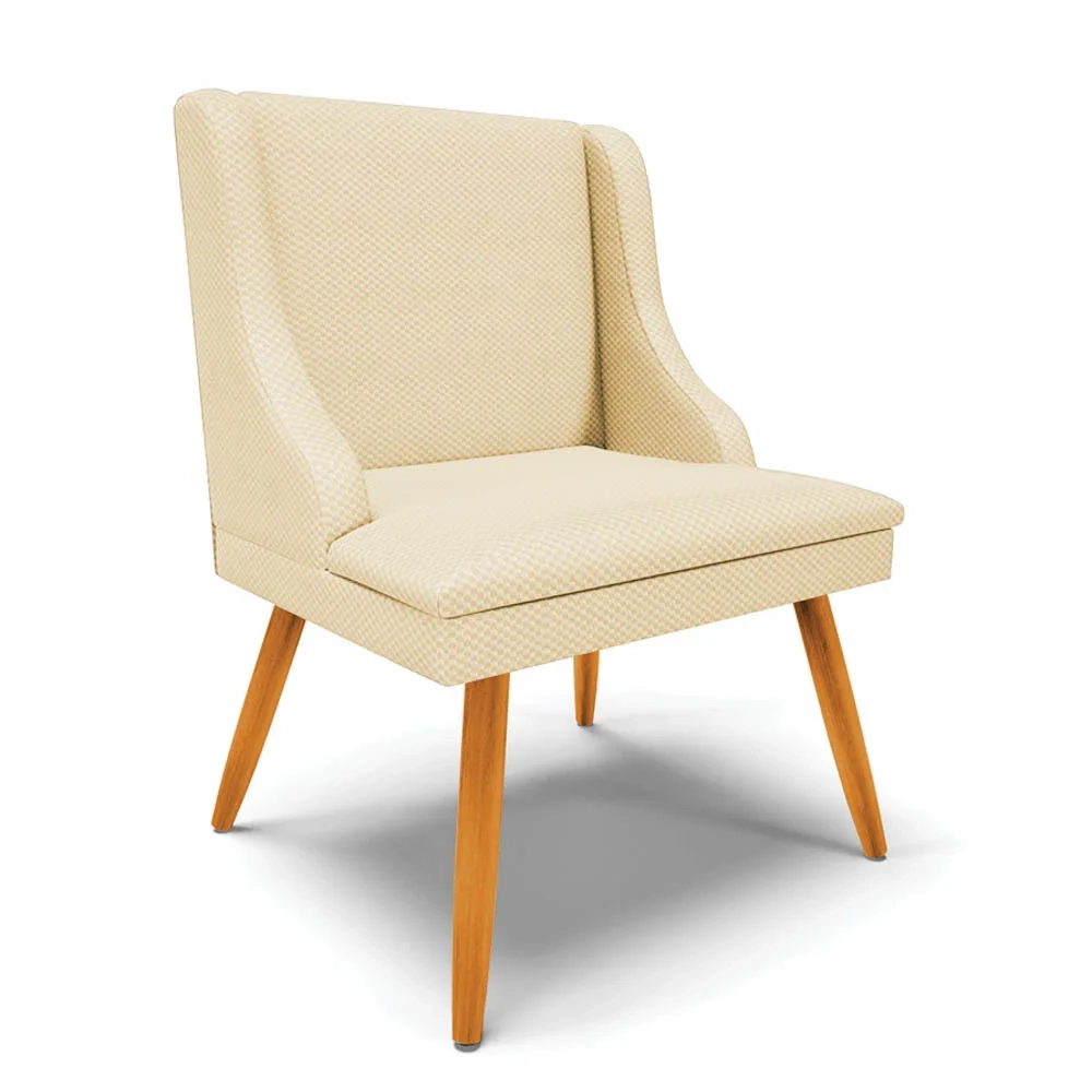 Kit 10 Cadeiras Estofadas para Sala de Jantar Pés Palito Lia Veludo Off White Luxo - Ibiza