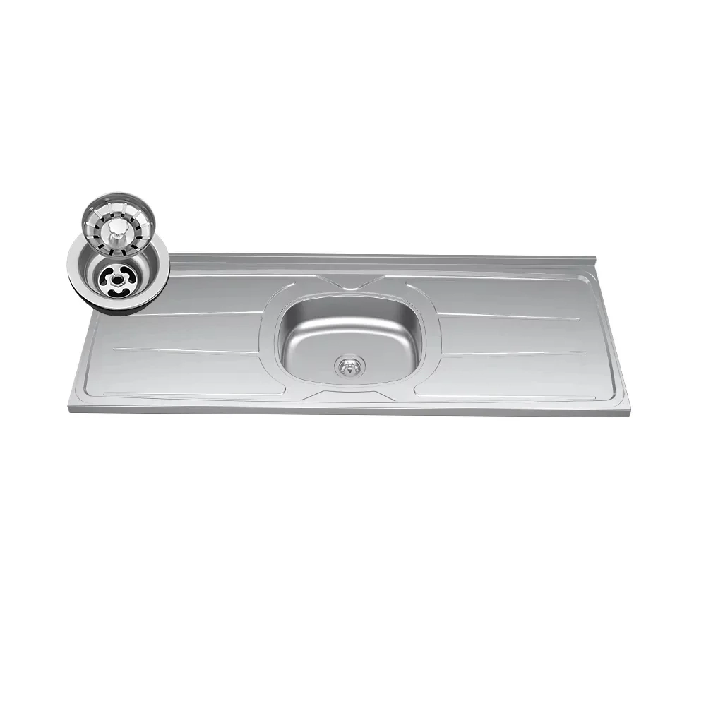 Balcão de Cozinha Com Pia Inox 100cm 3 Gavetas Andréia Cinza - AJL Móveis