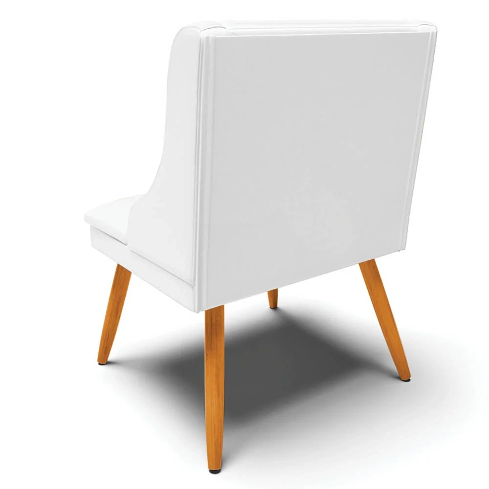 Cadeira Estofada para Sala de Jantar Pés Palito Lia Sintético Branco - Ibiza