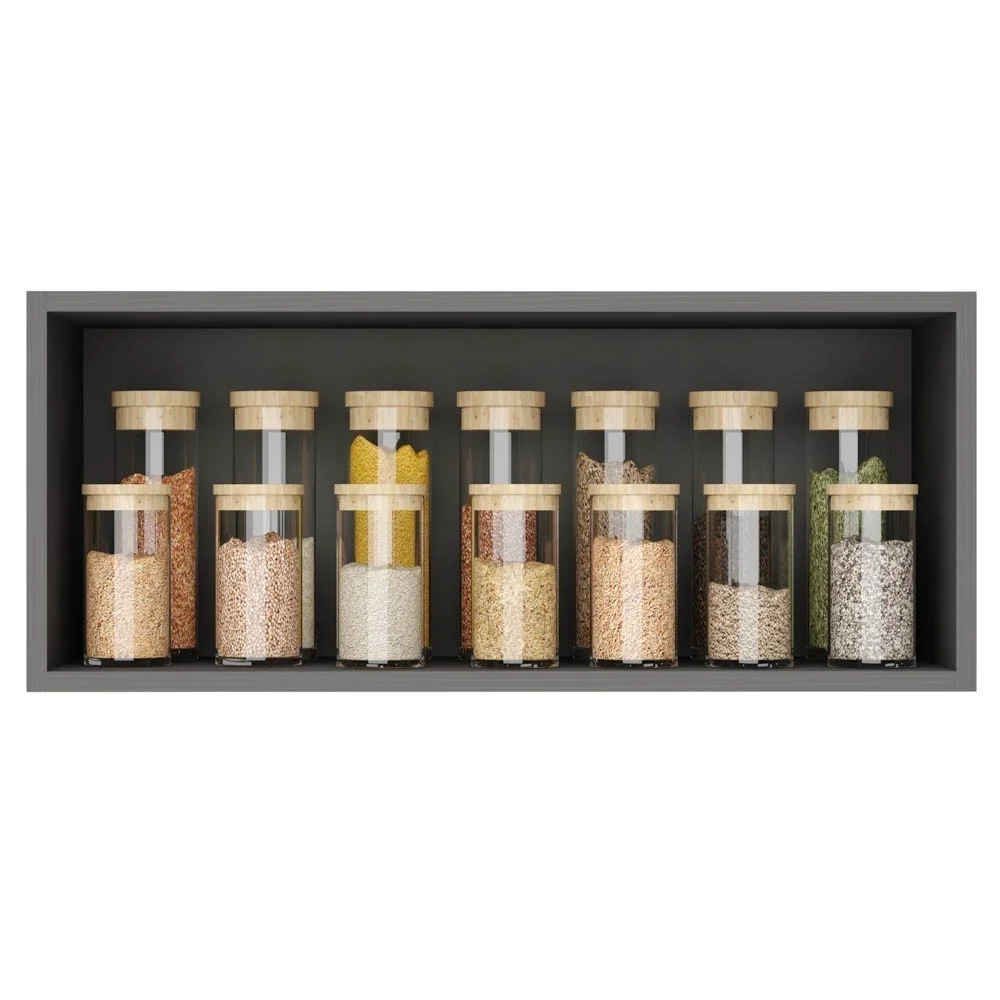 Armário de Cozinha 4 peças Balcão com Tampo 150cm Lina17 Z06 Gris/Freijó - Mpozenato