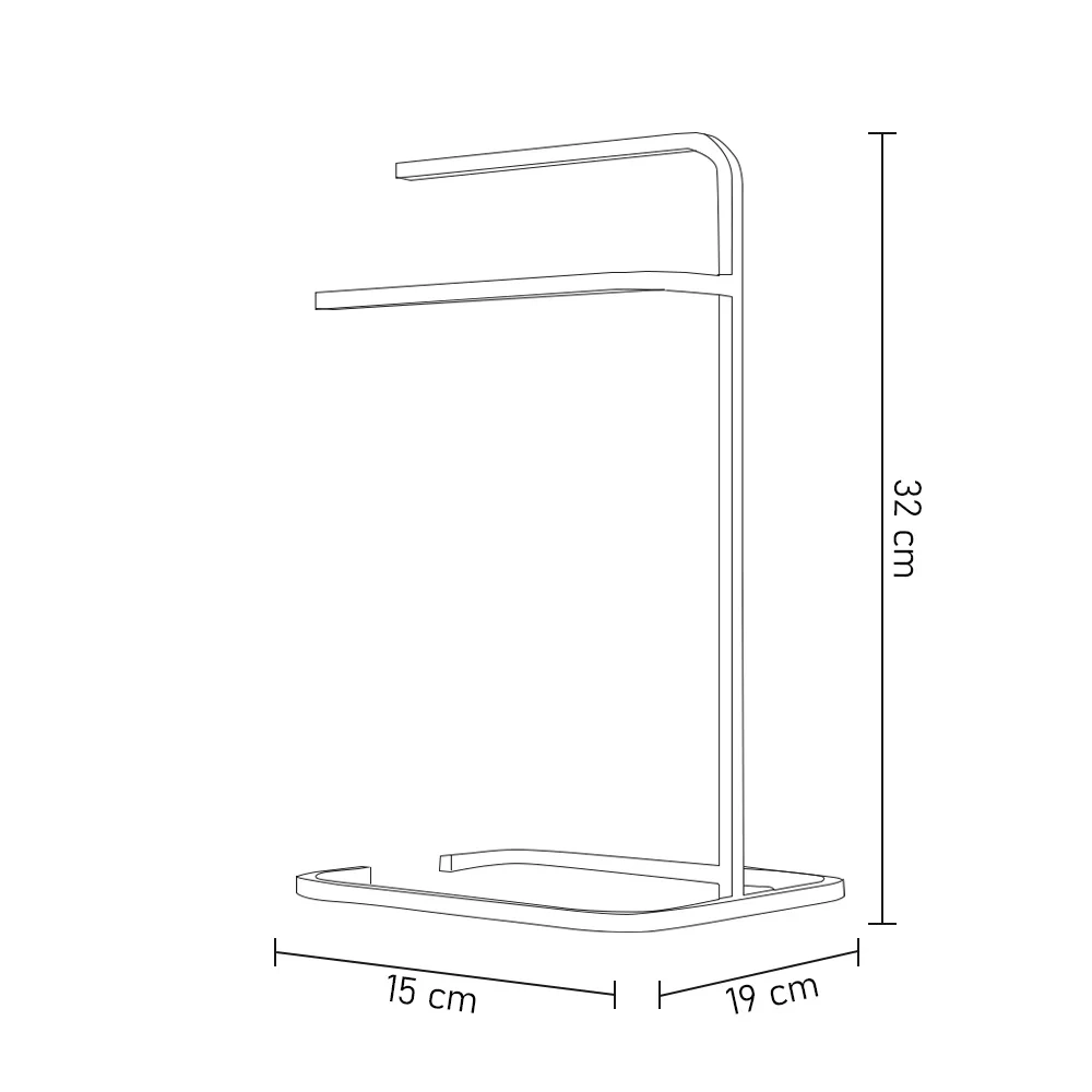 Porta Toalha de Rosto Para Pia Luxe em Aço D09 Preto - Mpozenato