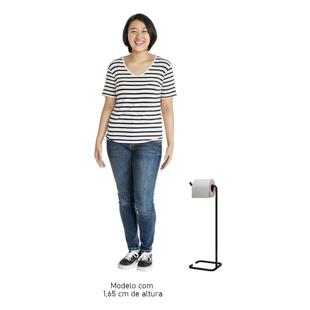 Kit Para Banheiro 3 Peças Luxe em Aço D09 Preto - Mpozenato