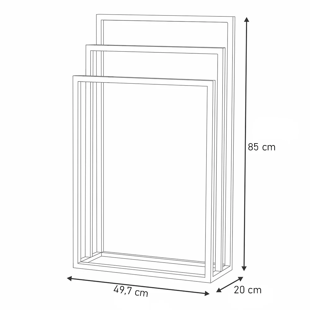 Toalheiro de Chão para Banheiro Luxe em Aço D09 Preto - Mpozenato