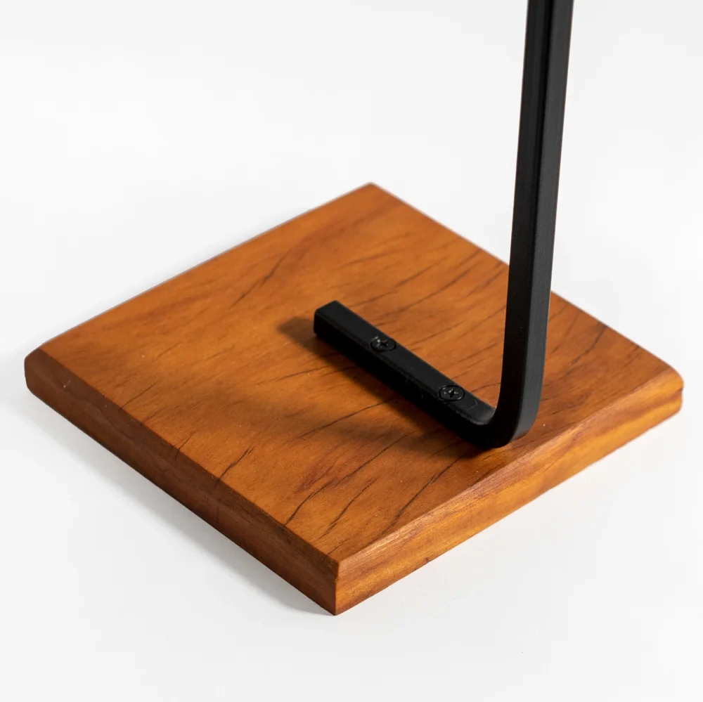 Porta Papel Higiênico de Chão Glam Base de Madeira D09 Preto - Mpozenato