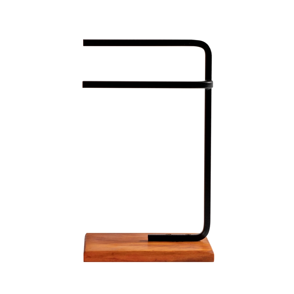 Porta Toalha de Rosto Para Pia Glam Base de Madeira D09 Preto - Mpozenato