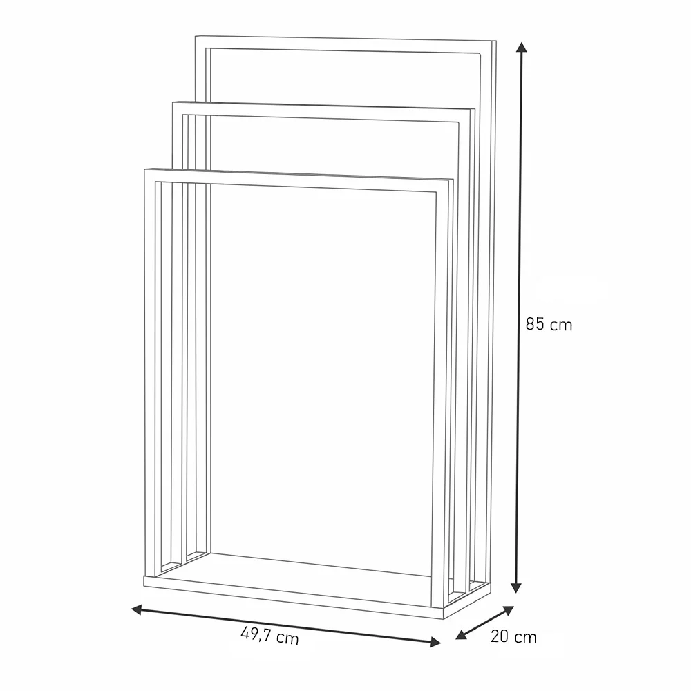 Toalheiro de Chão para Banheiro Glam Base de Madeira D09 Preto - Mpozenato