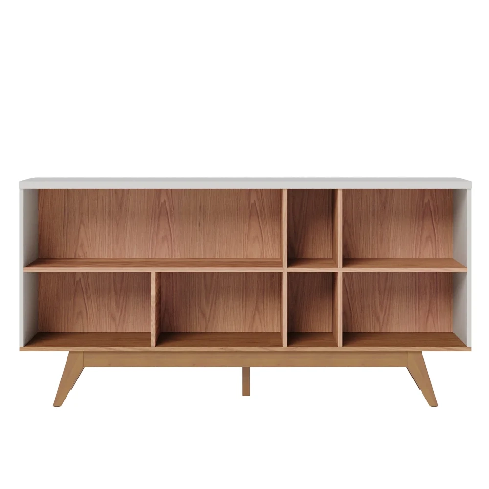 Balcão Aparador Buffet Rebeca C05 Off White/Freijó - Mpozenato