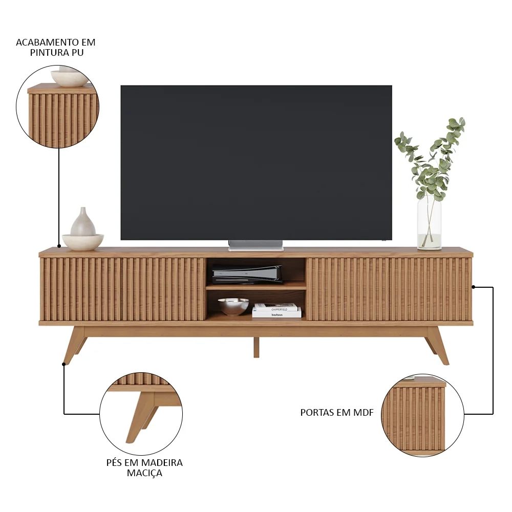 Rack Bancada Para TV 75 Pol. Martires C05 Freijó - Mpozenato