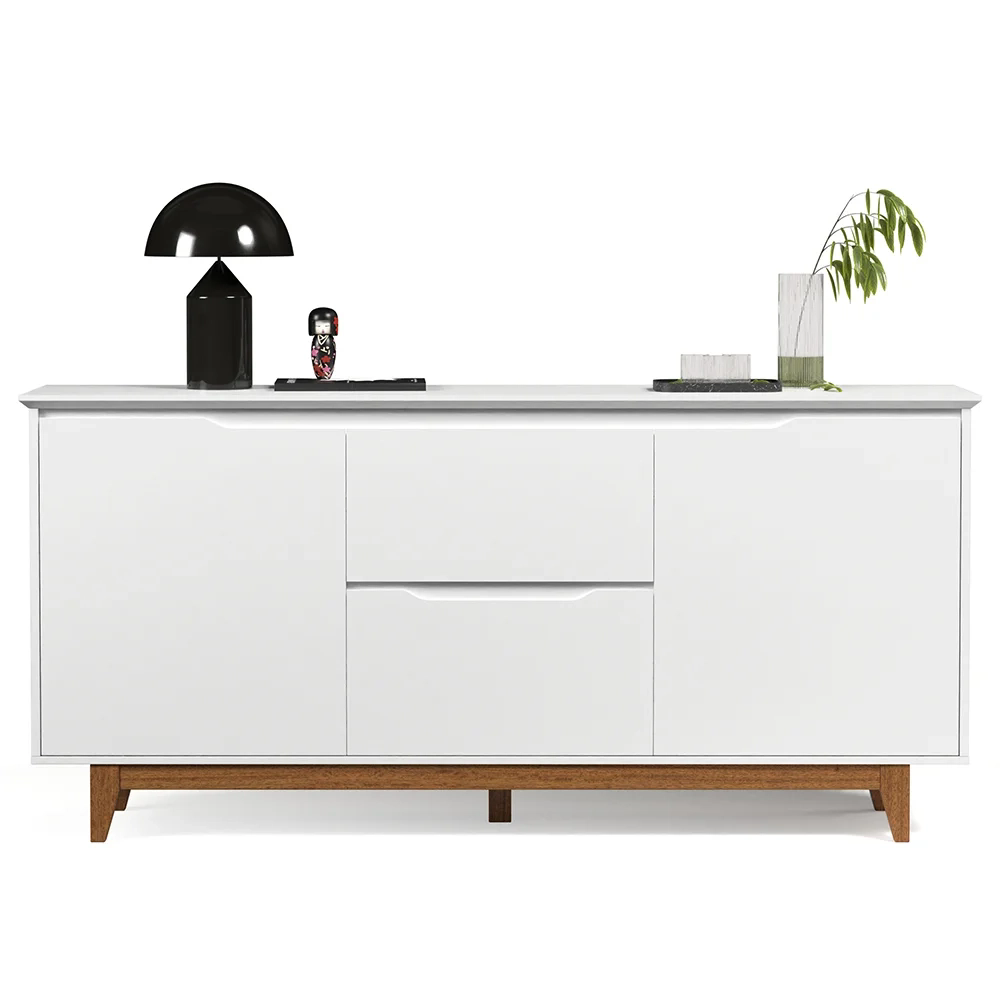 Buffet Aparador para Sala de Jantar 163cm Flow Branco - EJ Móveis