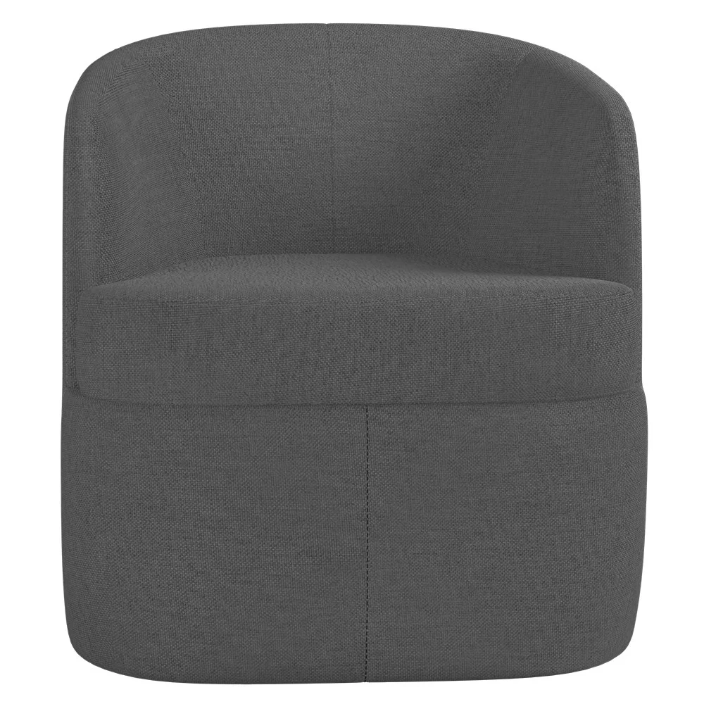 Poltrona Giratória Decorativa para Sala Dandara Z08 Linho Cinza Ecuro - Mpozenato