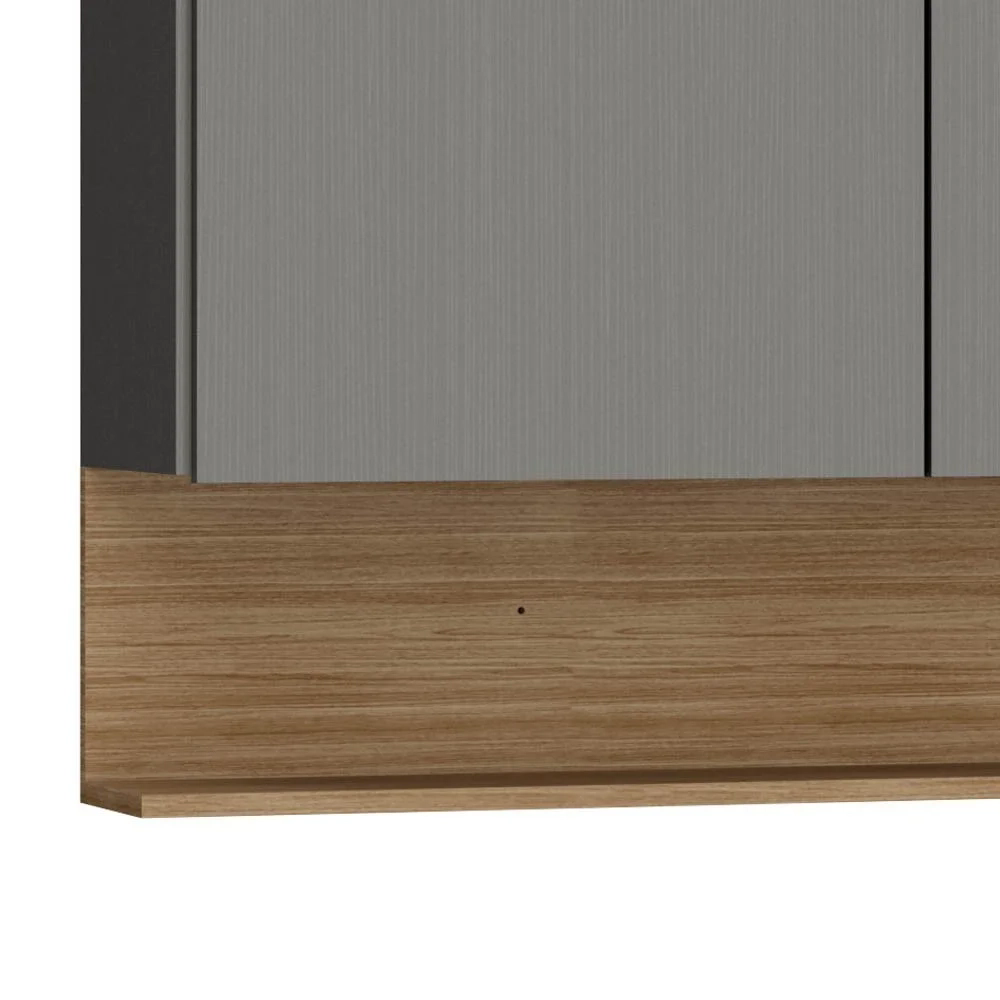 Armário de Cozinha 4 peças Balcão sem Tampo 150cm Lina14 Z06 Gris/Freijó - Mpozenato