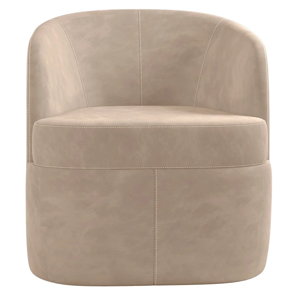 Poltrona Giratória Decorativa para Sala Dandara Z08 Veludo Bege - Mpozenato