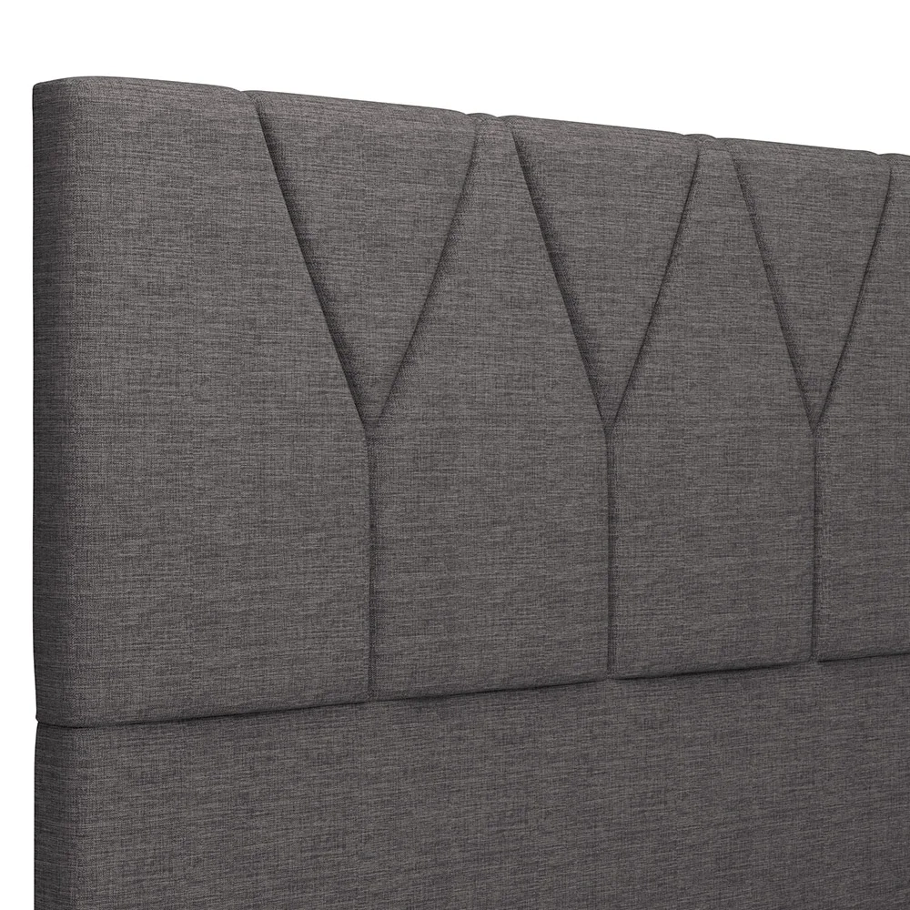 Cabeceira Cama Box Solteiro 100cm Aura Linho W01 Cinza Escuro - Mpozenato 